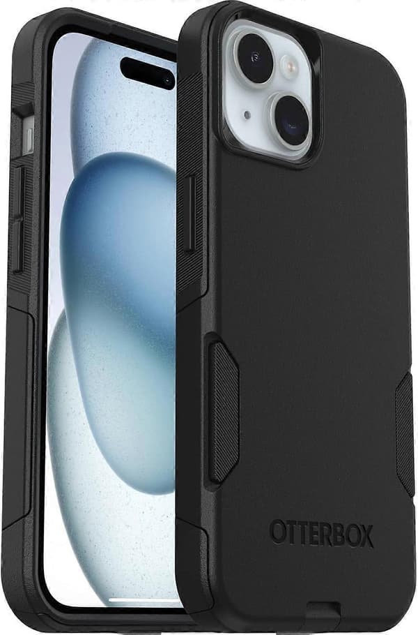 OtterBox iPhone 15, 14 og 13 Commuter Series mobildeksel – svart, tynt og (iPhone 16)