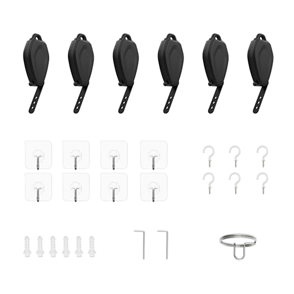 6 stk VR-kabelhåndtering for Quest 2 for Rift S for Valve Index for HTC Vive for HP Reverb G2 for PSVR Link-kabel
