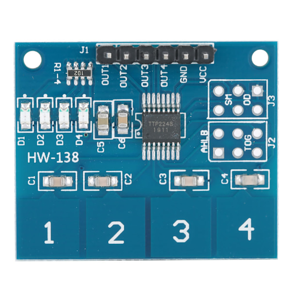 5 st Touch Switch Modul TTP224 Kapacitiv 4 Kanaler Digital Sensor Elektrisk Utrustning