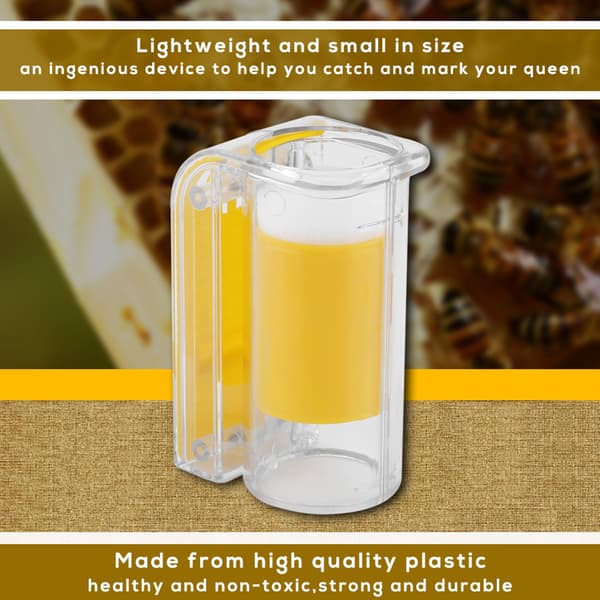 Bee Queen Marking Catcher Plastic One-Hand Marker Bottle Plunger Plush Beekeeping Tool