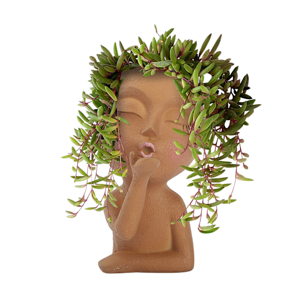 Skyltdocka Harts Blomkruka Face Blomkruka Trädgårdsdekoration