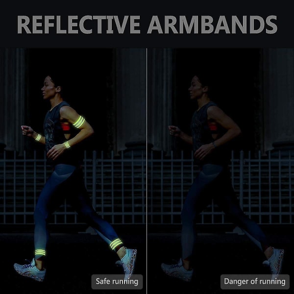 Reflekterande armband Hög synlighet utomhus säkerhetsband för jogging Cykling Neon reflekterande löparutrustning för arm Ben Ankel handled
