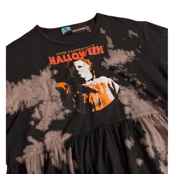 Halloween Dam/Dam Tie Dye Smock Klänning S Charcoal Charcoal S