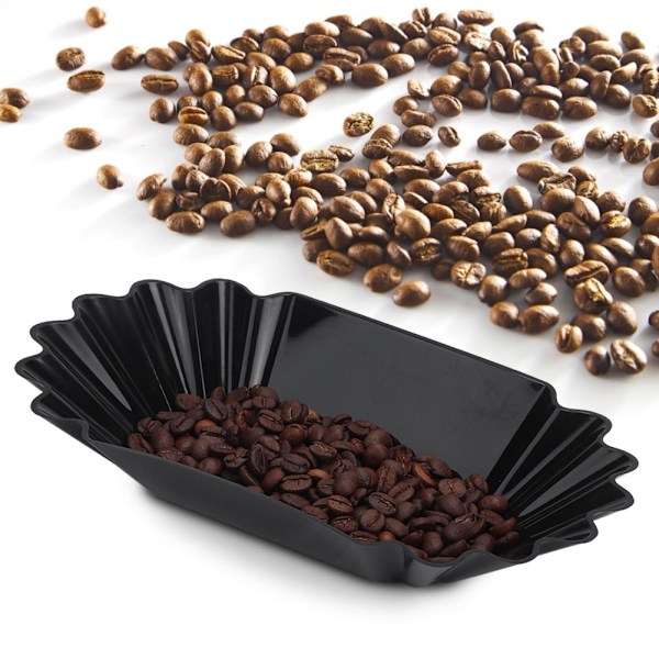 Fødevarekvalitet PP Plast Kaffe Bønner Prøveskål Display Skål Tallerken Beholder Hjem Køkken Tilbehør Sort