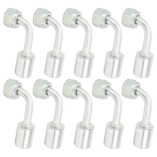 10 stk. Bil Aircondition Vinklet 90° Stik Aluminium Samling Universal Pasform til Biler