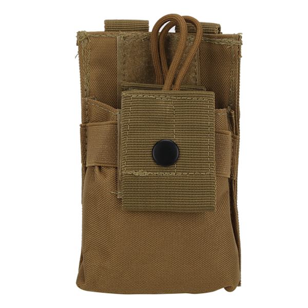 Multifunktionel Molle Radioholder Holster Walkie Talkie Taske Pose til To-vejs Radio (Tan)