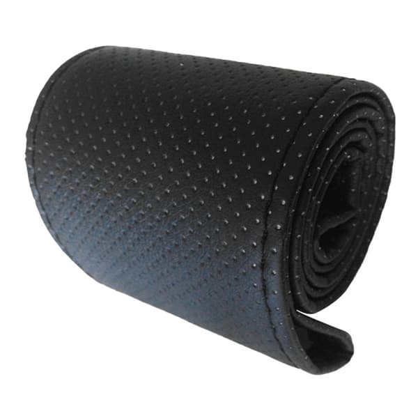 Universal Bilratt Deksel Håndsydd Perforert Mikrofiber Lær Deksel for 38cm Diameter Svart