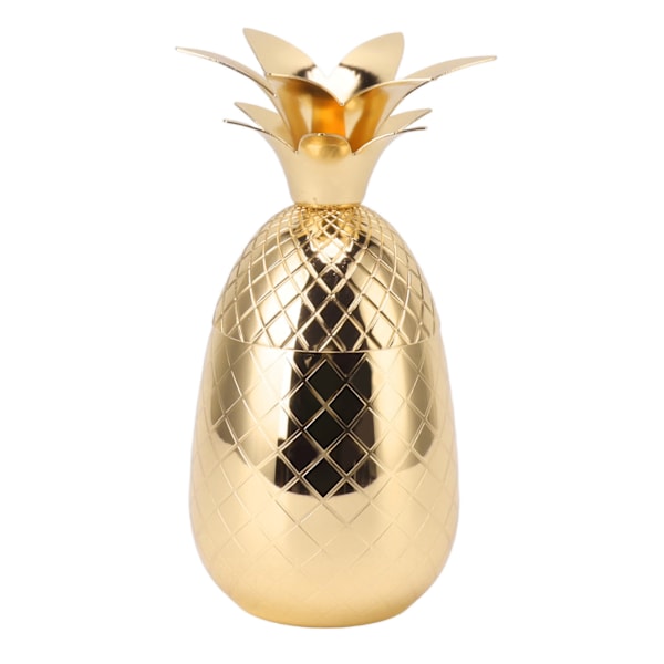 Ananasmuotoinen cocktailravistelija, ruostumaton teräs, kiillotettu sileä pinta, 500 ml, kotikäyttöön, kulta