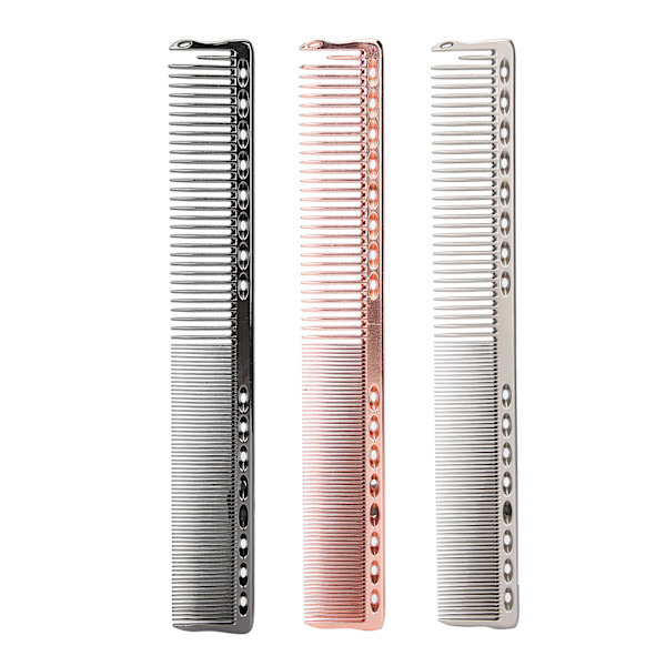 3 st Space Aluminium kamset antistatisk bred fin tand hårborste Frisörverktyg