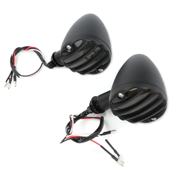 2 st LED Blinkers Lampa Indikator Ljusstark Gul Färg Vattentät Passar för Honda Retro Motorcykel Svart