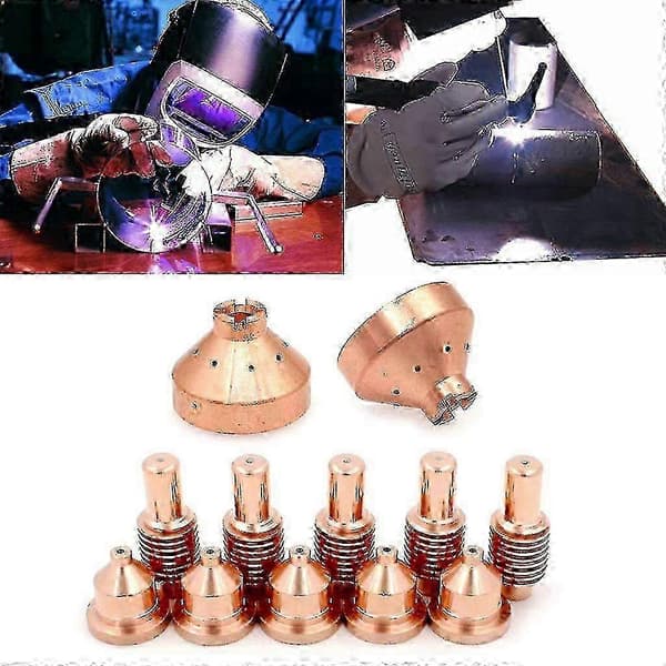 CNC-plasmaskärbrännare, elektrodspets, munstycke, skyddsskydd, reservdelar, set om 12