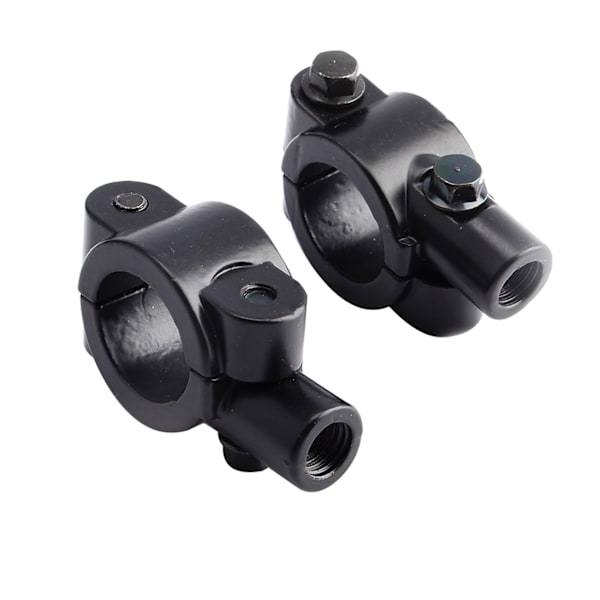 2 stk Sort Universal Motorcykel Styre Spejlbeslag 10mm 7/8\" Aluminiumklemme