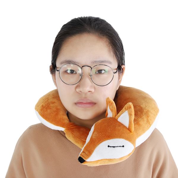 Fox Shape Rese Nackkudde Soft Air U Shape Health Kudde (Brown Fox)