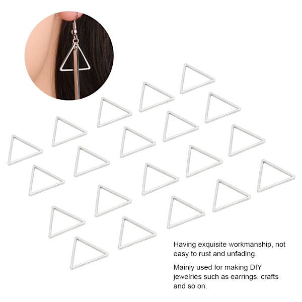 20st geometriskt ihåligt hänge DIY Craft Smycken Tillbehör för tillverkning av tillbehör (15 mm trianglar)
