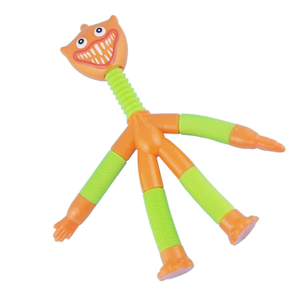 Lang hals poppende rør Fidget Legetøj Interessant udvidende stræk rør Sensorisk Legetøj Soveværelse Orange