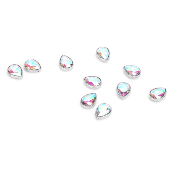 10 stk. Rhinestones Patchable Stilig Lys Kantet Klo Rhinestone for DIY Håndlaget Dekorasjon AB Farge