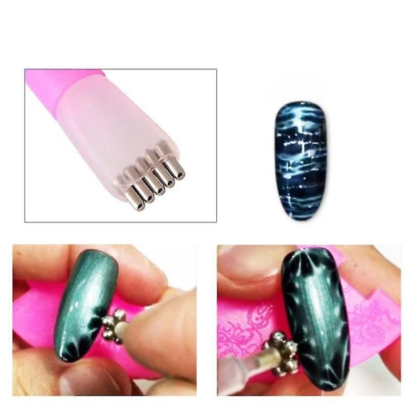 Kaksipään magneettinen magneettipuikko työkalu Cat Eye Gel Polish UV Led Nail Art Tools Manikyyri Print Diy Tool