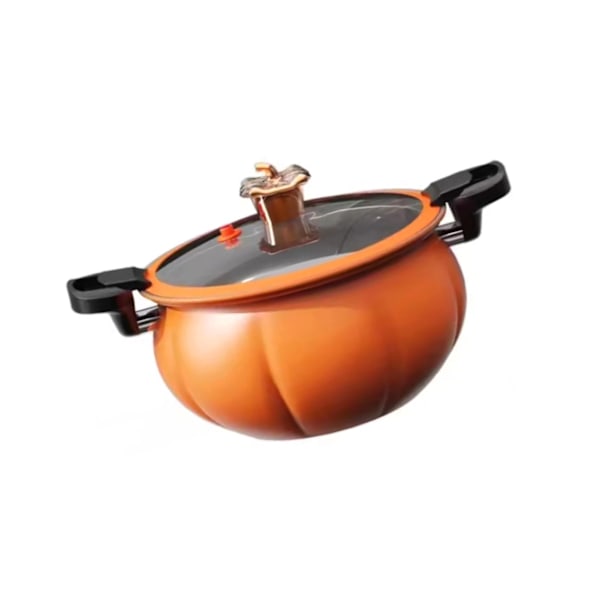 Medicinsk sten suppegryde Stor kapacitet Fremragende tætning Gryde Anti-skoldning silikonebeskyttelse Multifunktionel suppegryde Orange 24cm/9.4in