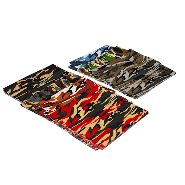7 stk. Camouflage Bomuldsstof Firkantet 48 cm Bredt Assorterede Stilarter Blødt Åndbart Patchworkstof til Håndværk DIY