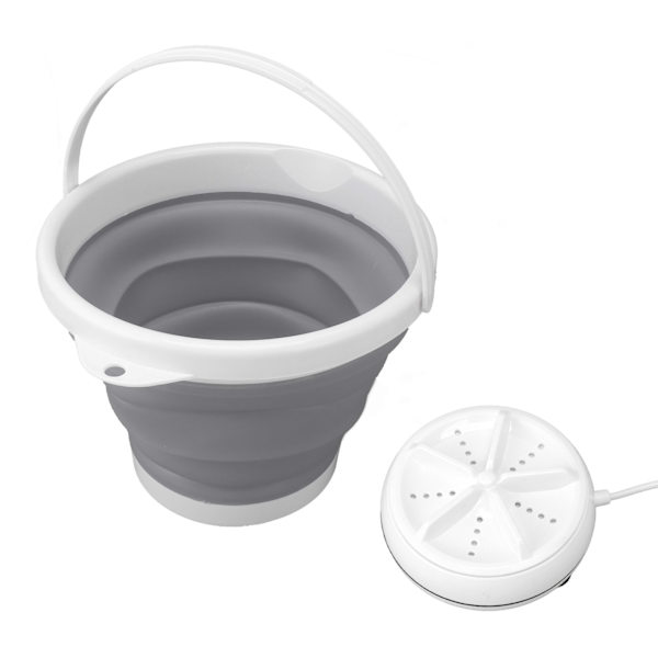 5L sammenklappelig vaskemaskine Ultralydvibration Frem og tilbage USB Foldbar vaskemaskine til hjemmet grå
