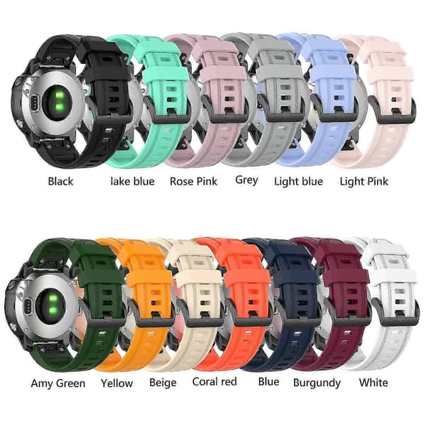 Til Garmin Fenix 6S Pro Pure Color silikone rem White