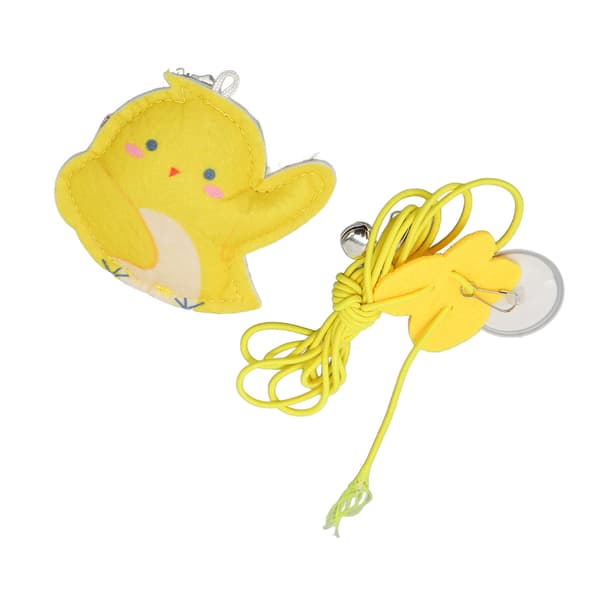 Hanging Door Interactive Cat Toy Felt Chicken Shape Adjustable Fun Cat Teasing Toy for Home