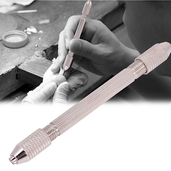 Metall Dubbla End Pin Skruv Chuck Hand Drill Bit Twist Smycken Watch Repair Tool