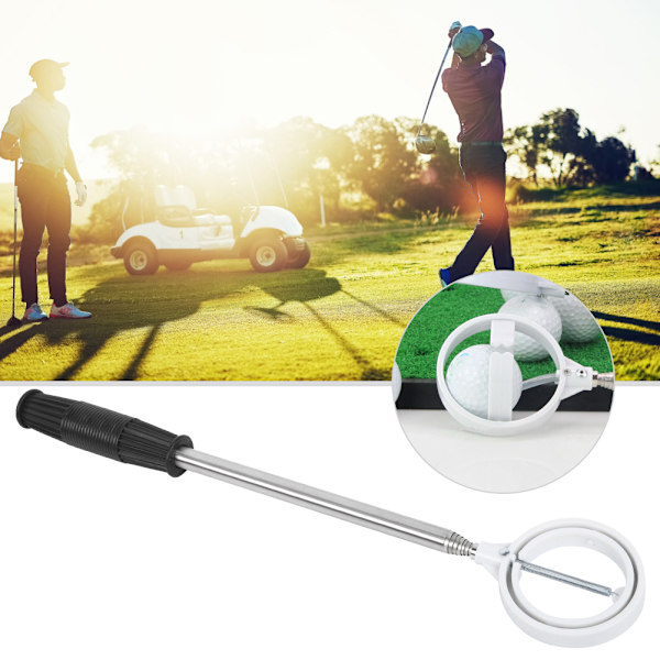 8 sektioner Teleskopisk golfboll pick-up retriever skaft i rostfritt stål för utomhussporttillbehör