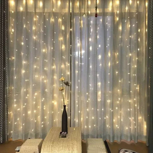 2,5 m 20 LED-slingor Ljus Kärlek Hjärtform Julfest Lampdekoration (Gyllene)