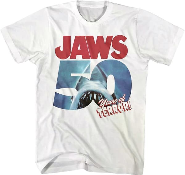 50 års terror Jaws T-shirt ROCKINSTONE L