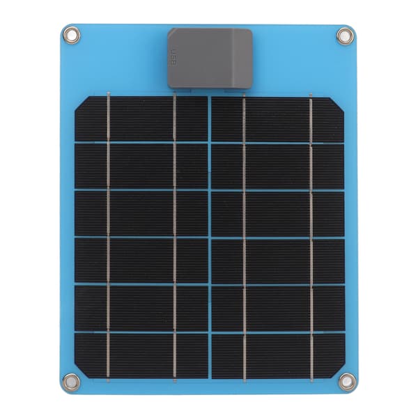 5W 5V Solcellepanel Monokrystallinsk Strømgeneratorpanel Batteriladersett for Bil Båt Tilhenger Bobil Blå