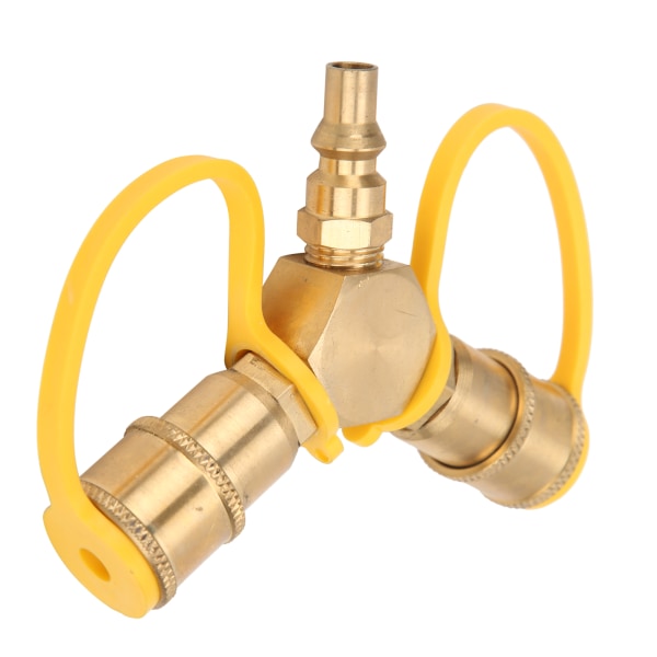 2 Vejs 1/4in RV Propan NPT Quick Connect Y Splitter Adapter til propanslange tilslutningssæt