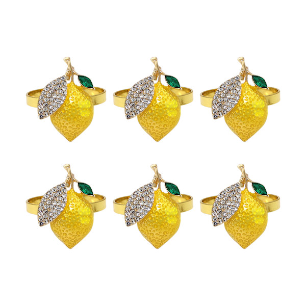 6 st Jordgubbs- och citronservettringar Legering Servettringar