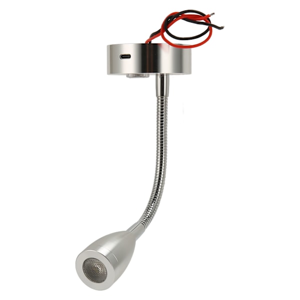 RV LED Senglampe USB Type C 3 Farvetemperatur Dæmpbar Touch Switch God Varmeafledning Rustfri RV Læselampe til Lastbiler DC12‑24V Sølv