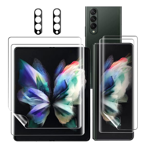 2-PACK 4in1 Hydrogel Skärmskydd 2.5D Kameralinsskydd Z Fold 4 Transparent