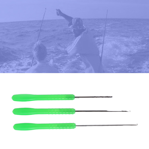 Högkolstål 3 i 1 fiskebete nål verktygssats Borrkrok nål för att göra riggar