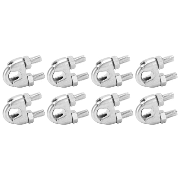 8 stk. 3/8 tommer M10 rustfritt stål vaierkabelklemme U-bolt salfeste