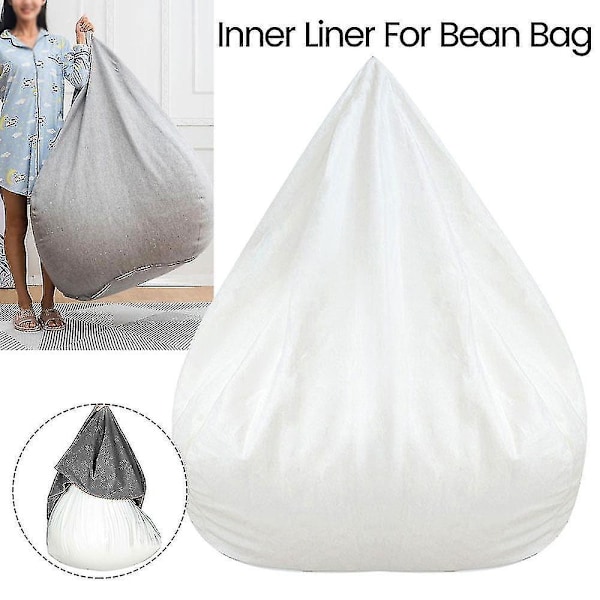 Innerfoder för Sittpuff - Stor 70X80cm, Lätt att Rengöra, Kallt Vit