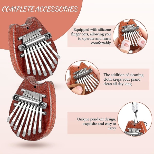 Mini Kalimba 8 Key Utsøkt Finger Tommel Piano Marimba Musikkinstrument Anheng Gaver For Barn Voksen Nybegynnere