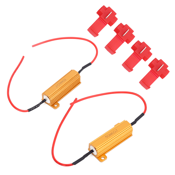 2 stk LED Dekoder 50W 6ohm Lastmotstand Blinkfeilfri Kanseller for Frontlys Dagkjørelys