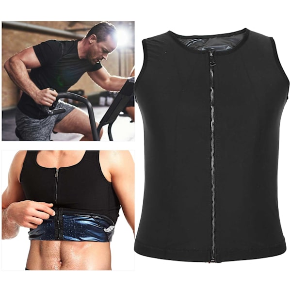 Män Sweat Vest Midjetränare Träning Bastu Linne Man Body Shaper Skjorta VestL/XL