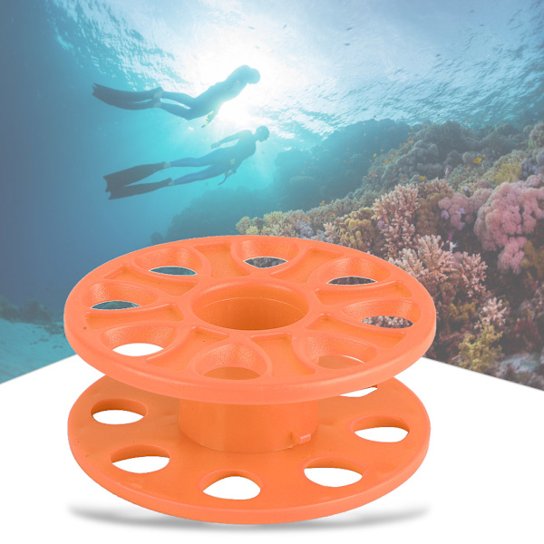 Durable Plastic Diving Compact Finger Spool Reel Diver Underwater Accessory Orange