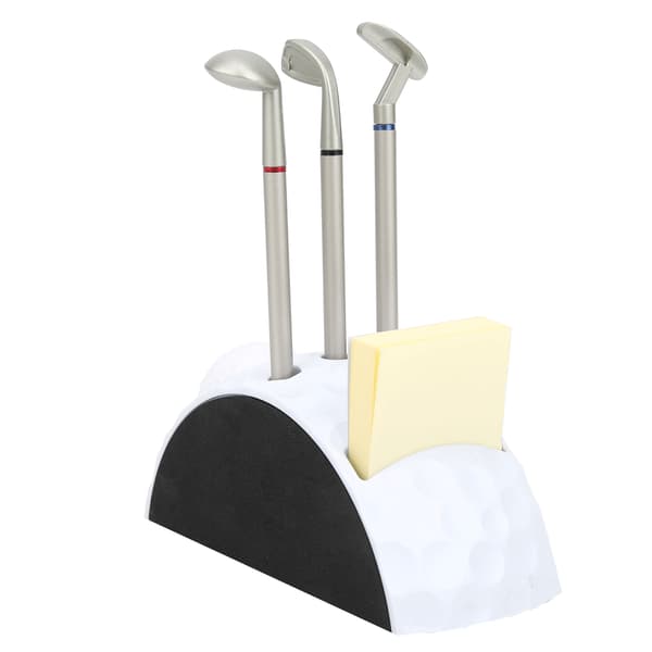 Desktop Small Golf Putter Pen Holder Stand Decoration Golf Pen Set with 3 Pens