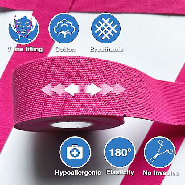 Ansiktslyftningstejp för ögon och nacke - 2 rullar myofascial tejp för rynkreducering