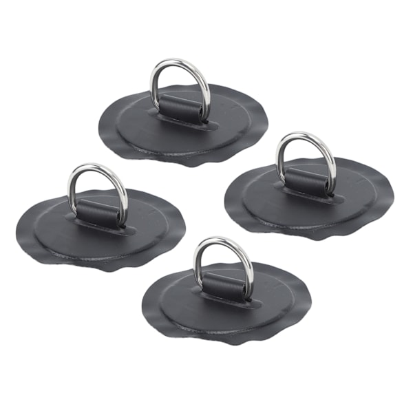 4 stk D-ringplaster PVC rund form stærk rustfrit stål D-ringpude til bådflåde Paddle Board Sort