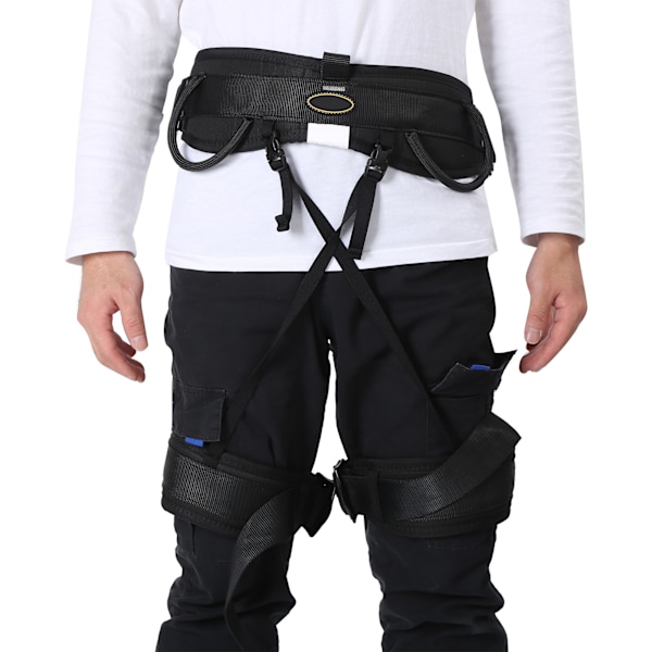 Säkerhetssele Halv Kropp Anti-Fall Utomhus Klippklättring Hög Höjd Rappelling Bälte (L Svart)
