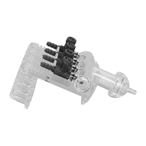 Akvarium Air Check Flow Control Switch 4-veis Klar Plast Fisktank Luftpumpe Gangventil
