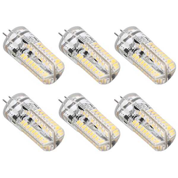 6 st G4 LED-lampor Bi Pin Base-glödlampor 5W LED-majslampor för landskapsbelysning Hembelysning Varmvit 2700-3000K