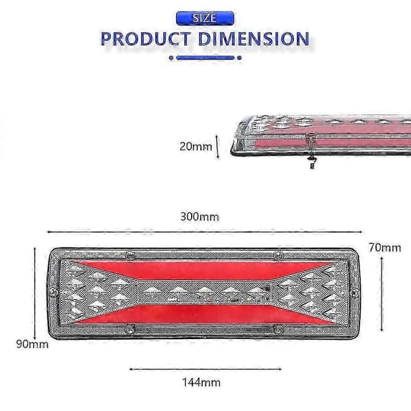 12V Vandtæt LED-baglygte til trailer til forskellige køretøjer 2PCS Style E 12V-24V