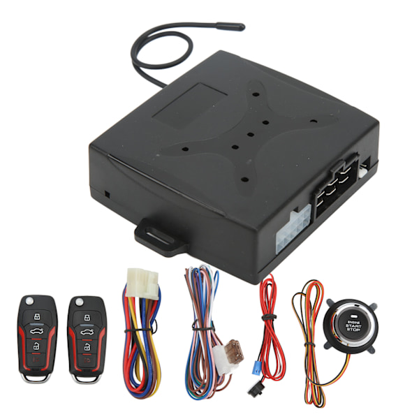 Bilnyckellöst entrésystem 12V Stöldskydd Enknappsstart Fjärrlåssystem Universal för bilar